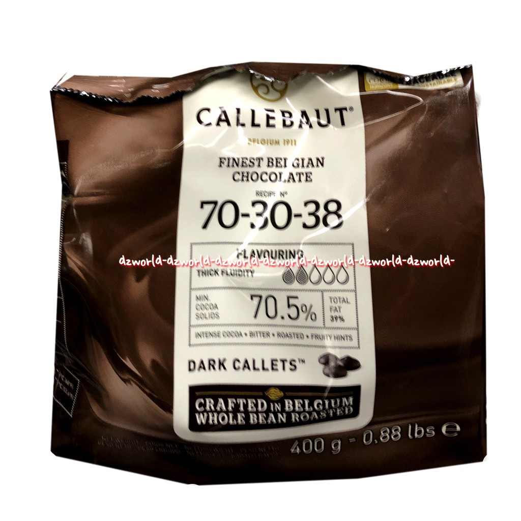 Callebaut Finest Belgian Chocolate 70-30-38 811  Dark Callets 400gr Calebat Coklat Bulat Kue