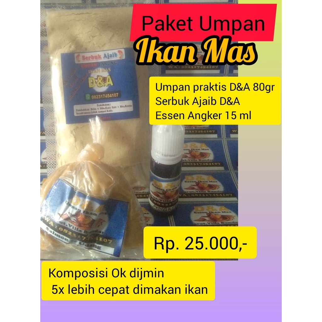 Umpan Paket Ikan Mas Essen Angker/Umpan Praktis Ikan Mas/Umpan Serbuk Ajaib/Umpan Tarung Ikan Mas/Um