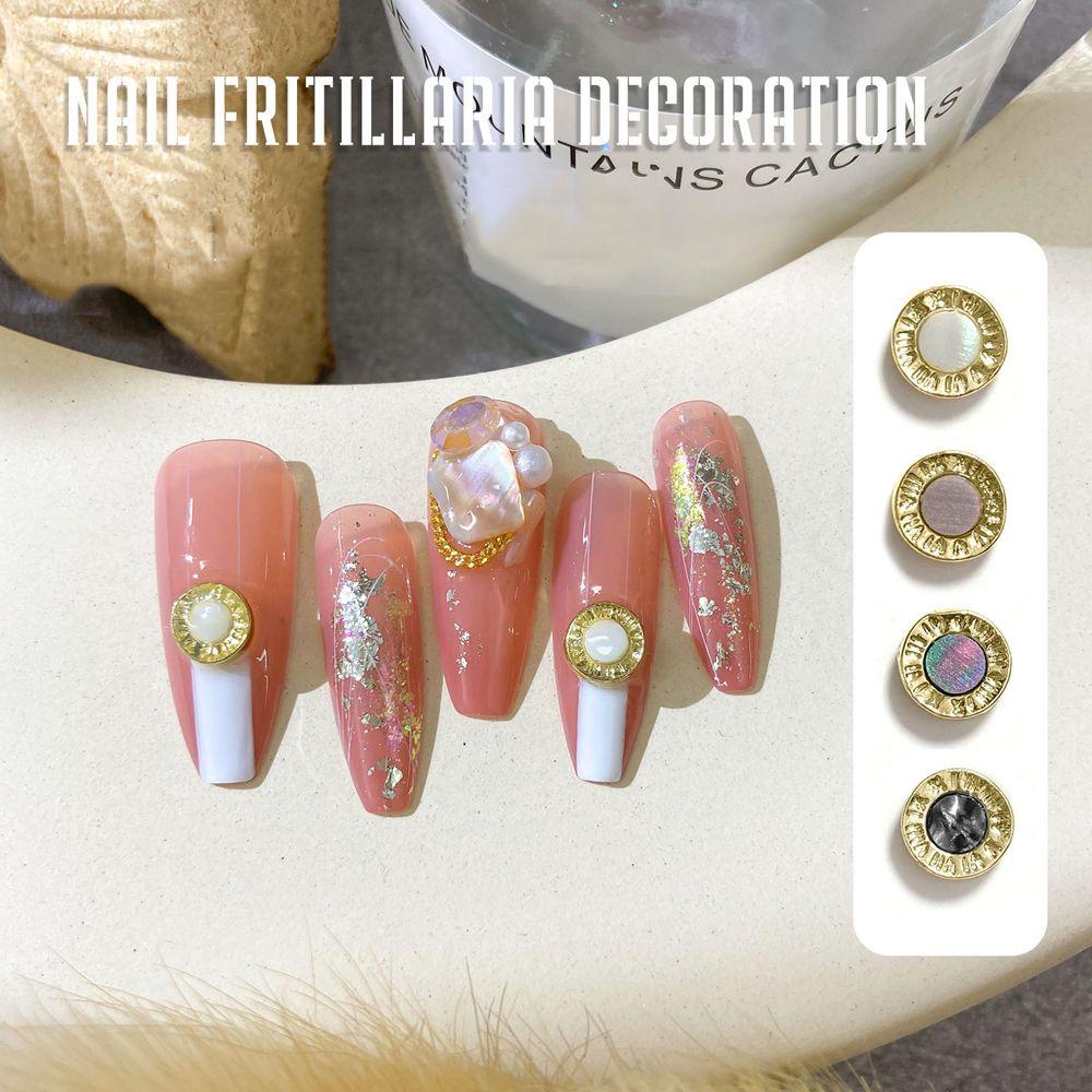 Mxbeauty Aurora Nail Art Rhinestones Wanita Imitasi Kerang Hiasan Kuku Berbentuk Bulat Perhiasan Kuku 3D