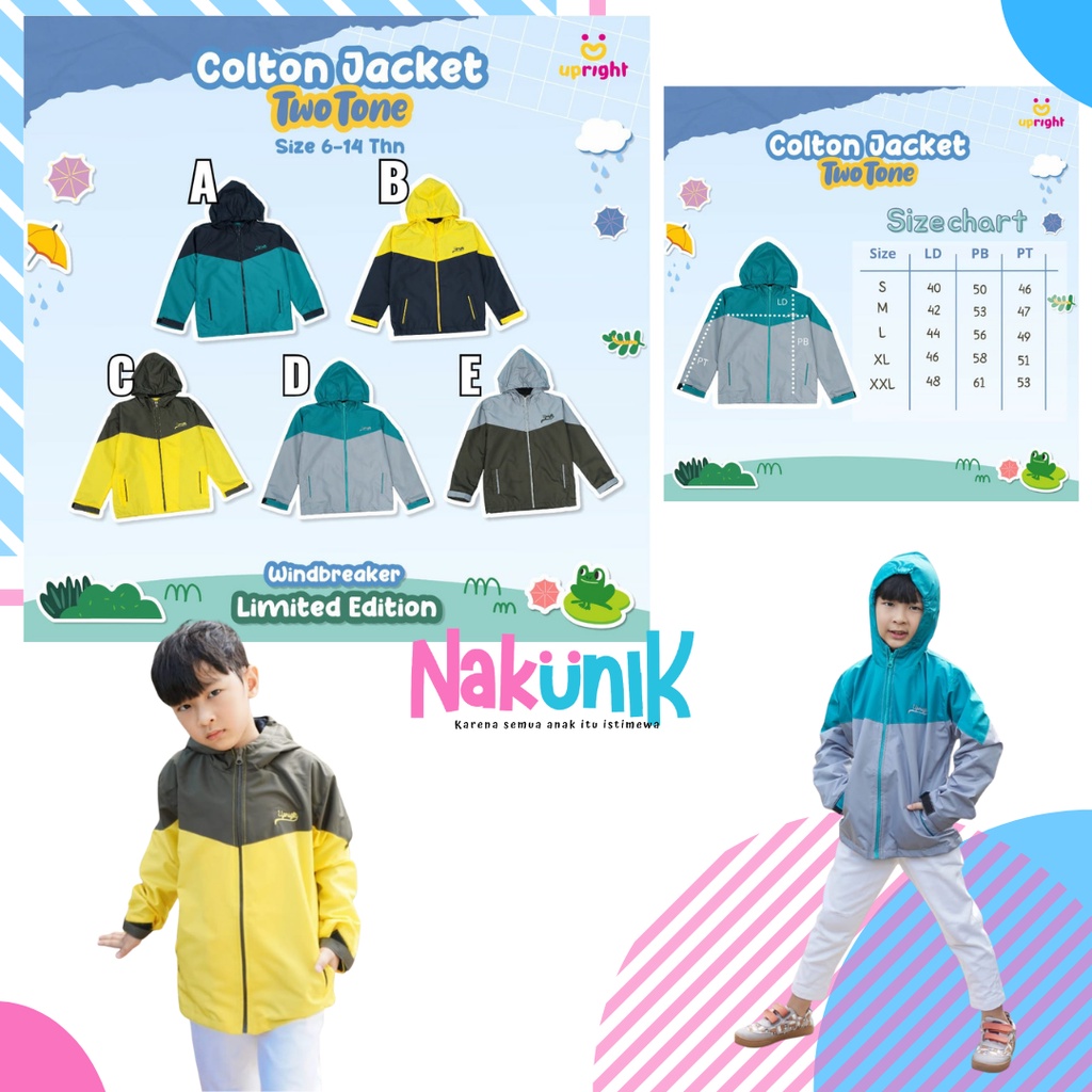 Jaket Windbreaker Anak Remaja Colton Jaket Upright