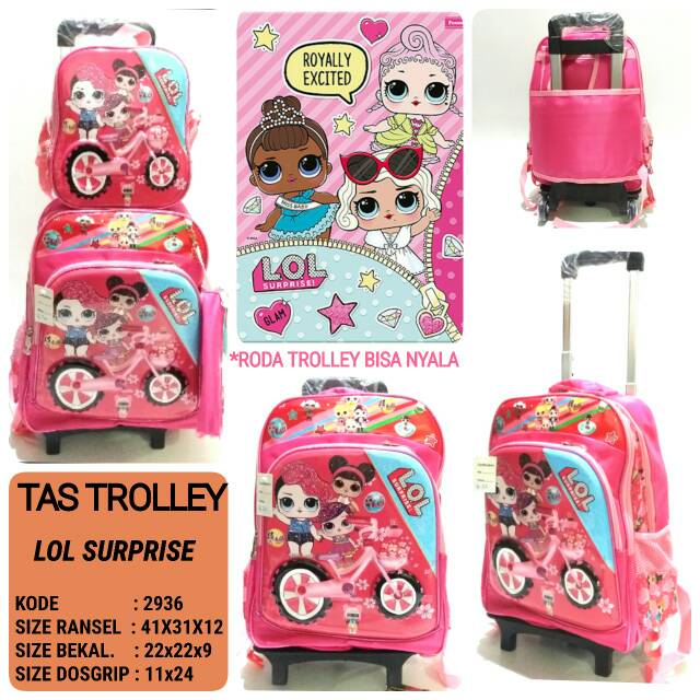 Tas sekolah anak cewe trolley lol 3SET 2936 terbaru