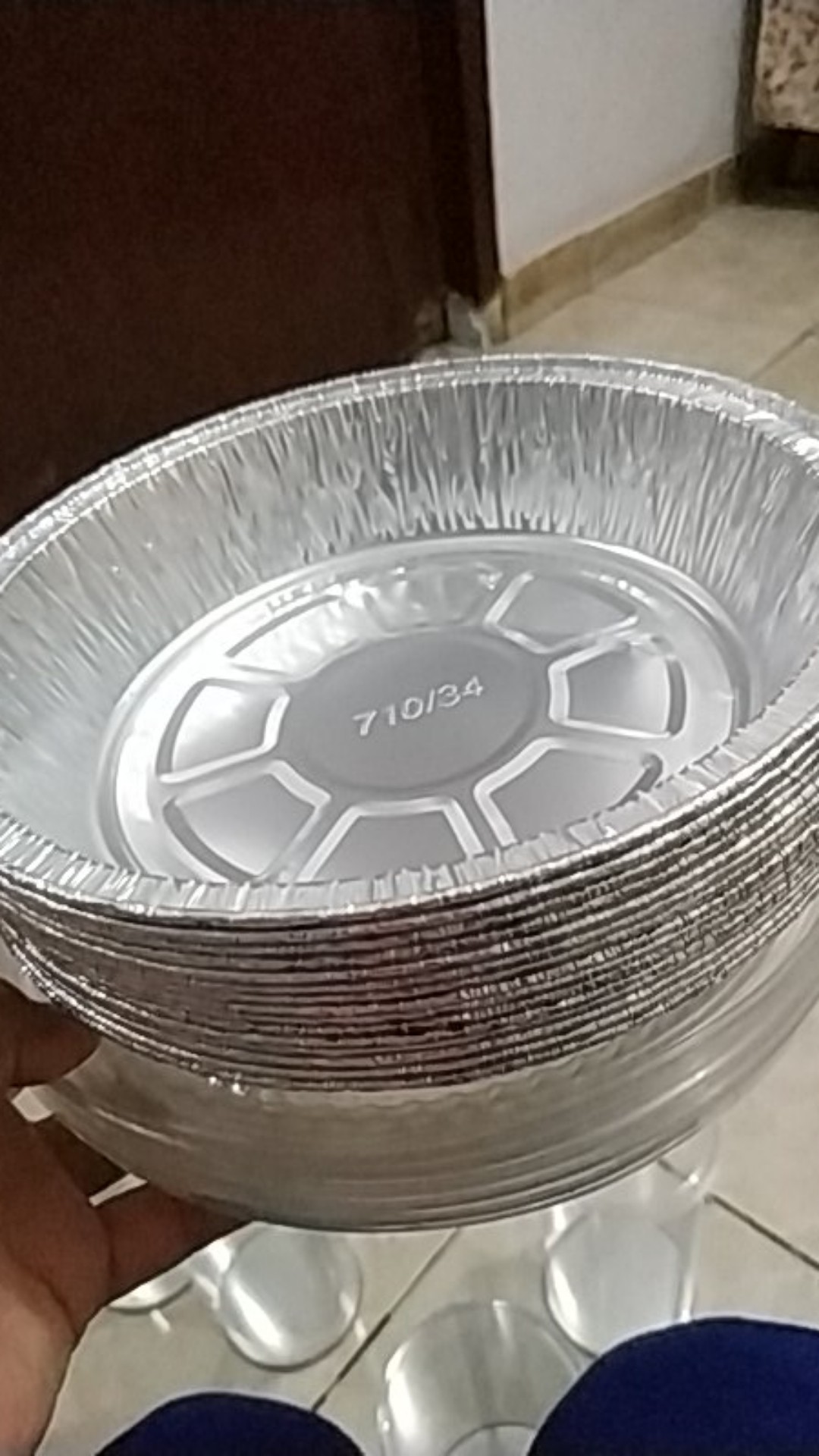 Cup Wadah Aluminium Rx 725+tutup Foil Bulat Diameter 18cm (10pc)