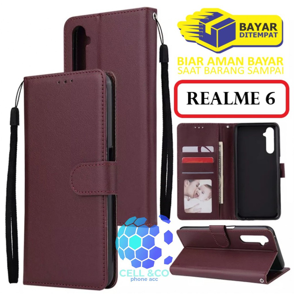 Flip cover REALME 6 Flip case buka tutup kesing hp casing hp flip case leather wallet