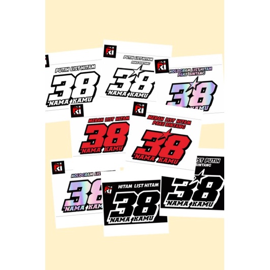 

stiker cutting no dan nama