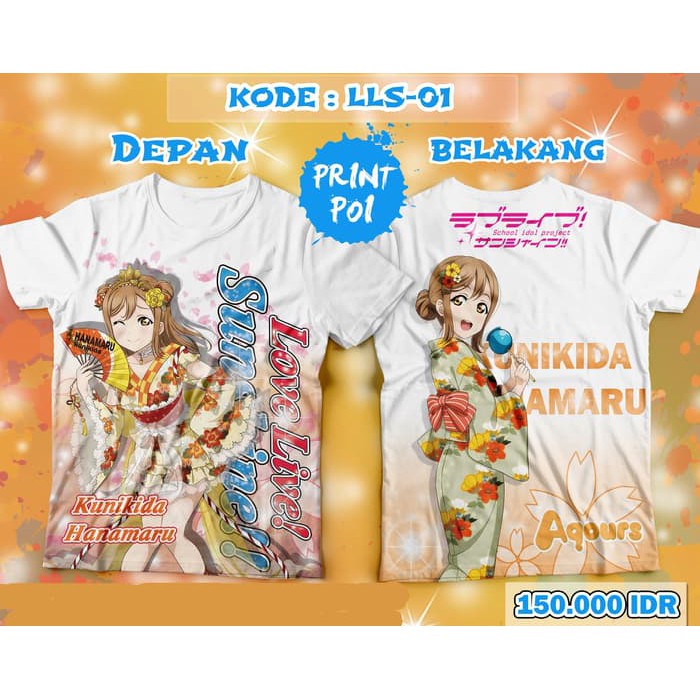 Kaos Full Print Love Live Kunikida Hanamaru AnimeFullprint
