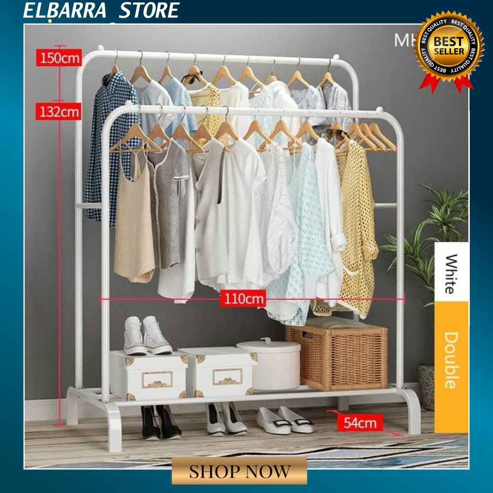  RAK  PAKAIAN TEMPAT GANTUNG  BAJU  GARMENT RACK DOUBLE MH999 