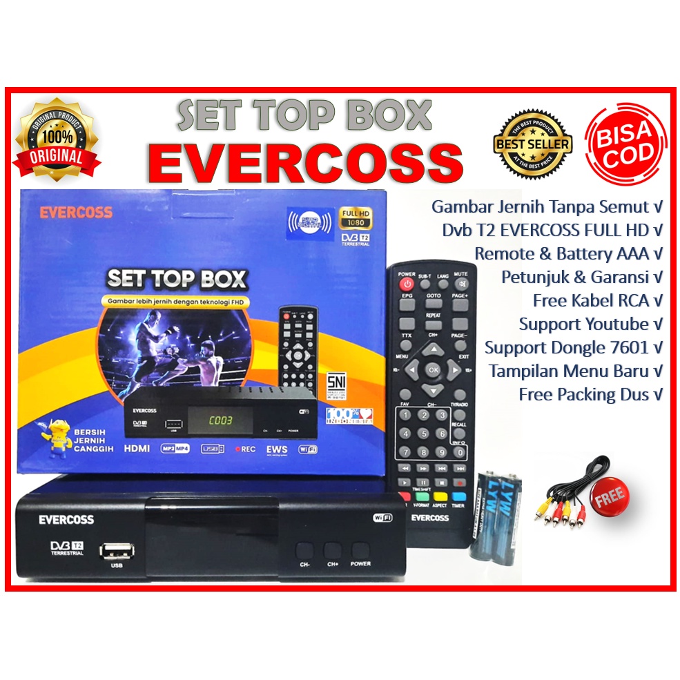 Set Top Box Evercoss Stb Evercoss Digital Tv Evercoss Setopbox Evercoss (Body Baru dan Model Baru)(GROSIR)