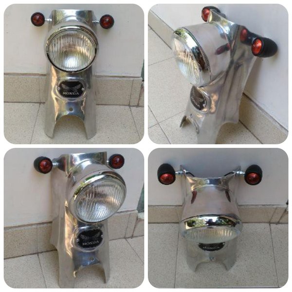 Polaris unik Panel unyil fullset lampu depan dan sein Custom Honda C70 Grand Star Street cub chopy