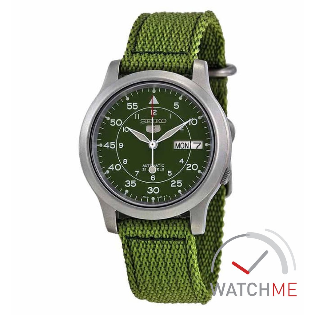 Jam Tangan Pria Seiko 5 SNK805K2 Automatic Green Dial 30m Green Nylon Strap Original Garansi Murah