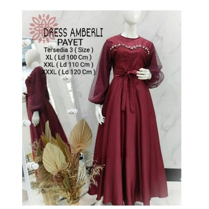 PAKAIAN GAMIS WANITA TERBARU/MAXI AMBERLI DRESS 3 SIZE XL-XXL-XXXL/MATT MOSCREPE MIX TILLE DAN BROKAT/PAKAIN MUSLIM TERBARU/PAKAIAN GAMIS TERBARU/GOOD QUALITY