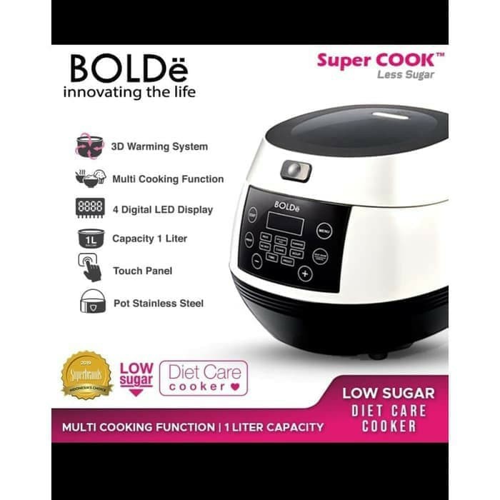 Rice Cooker Magic Com Digital BOLDe Bolde Super Cook Less Sugar kesehatan diet care 1L 1 Liter