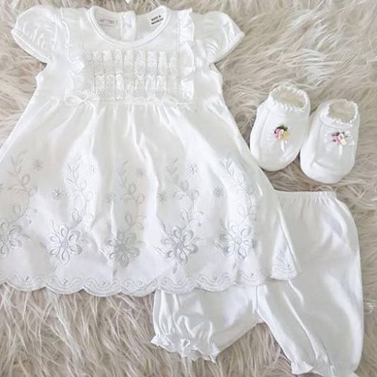 Terlaris~ Baju Bayi Newborn baru Lahir Beautiful Set / New Born Baby Dress / 0 - 6 bulan / Dress Put