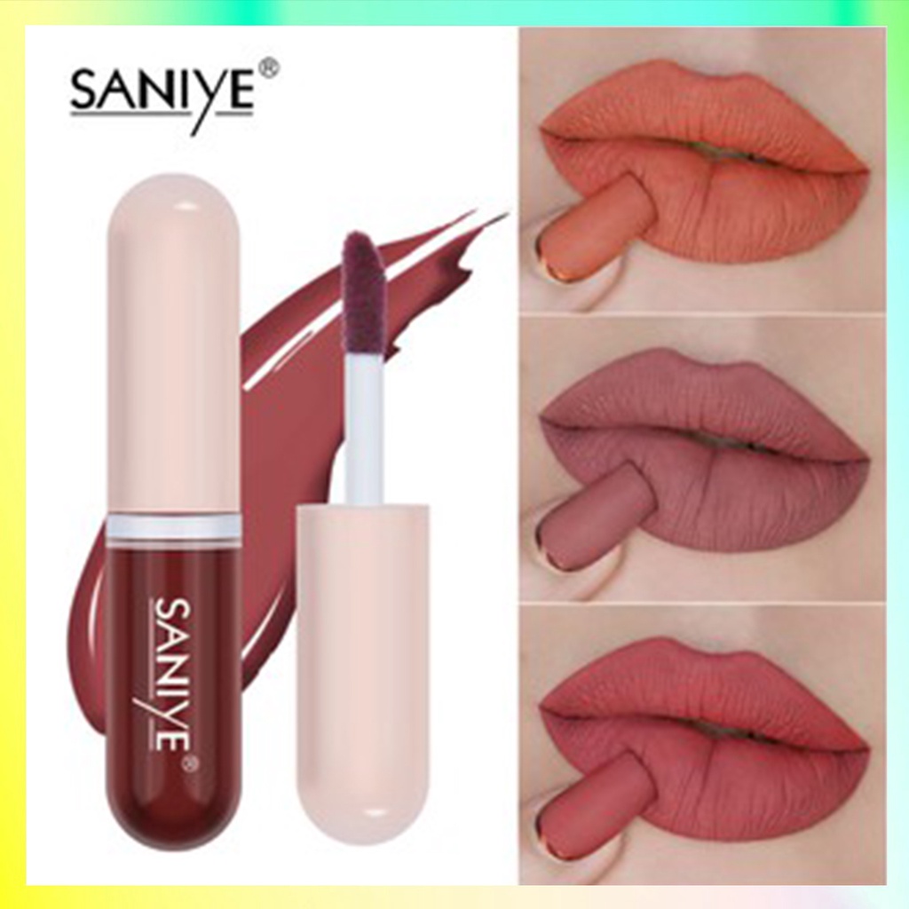 SANIYE 15 Warna Kapsul Lip Tint Matte Lipstik Waterproof SA001