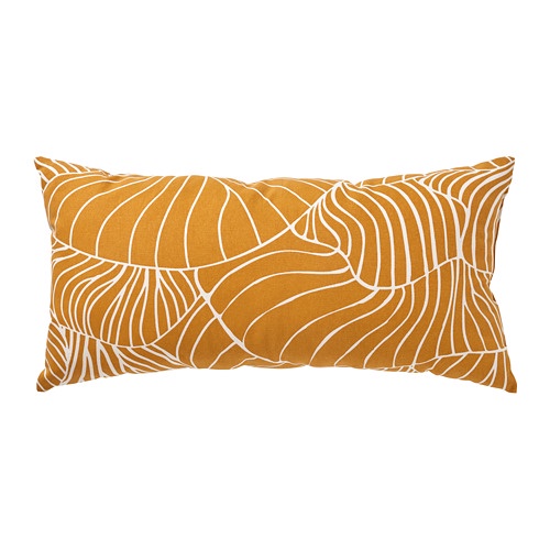 SVAMPMAL Bantal kursi, kuning tua putih, 30x58 cm