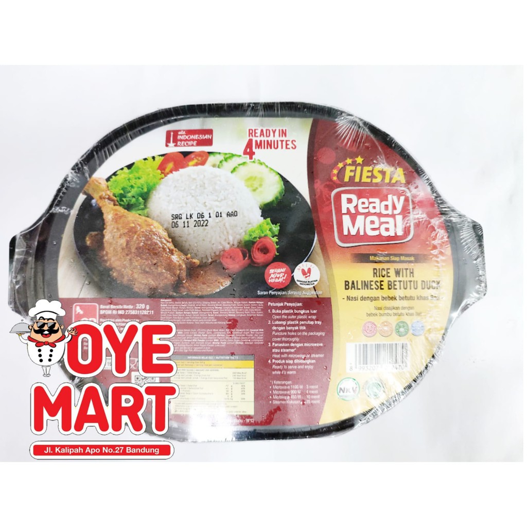 FIESTA READY MEAL RICE WITH BALINESE BETUTU DUCK 320GR NASI DENGAN BEBEK BETUTU KHAS BALI/MAKANAN IN