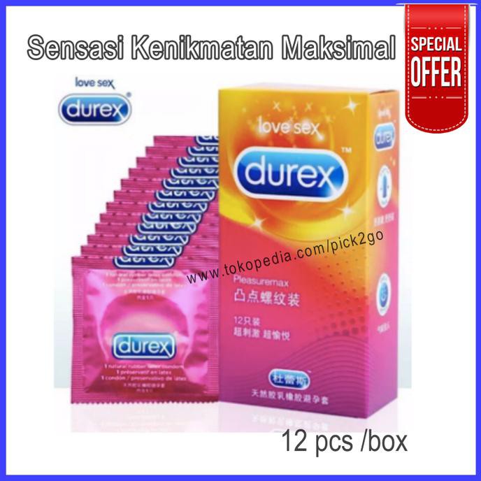 Cod Kondom Durex Pleasuremax Bergerigi & Berbintik Dotted - Isi 12 Pcs