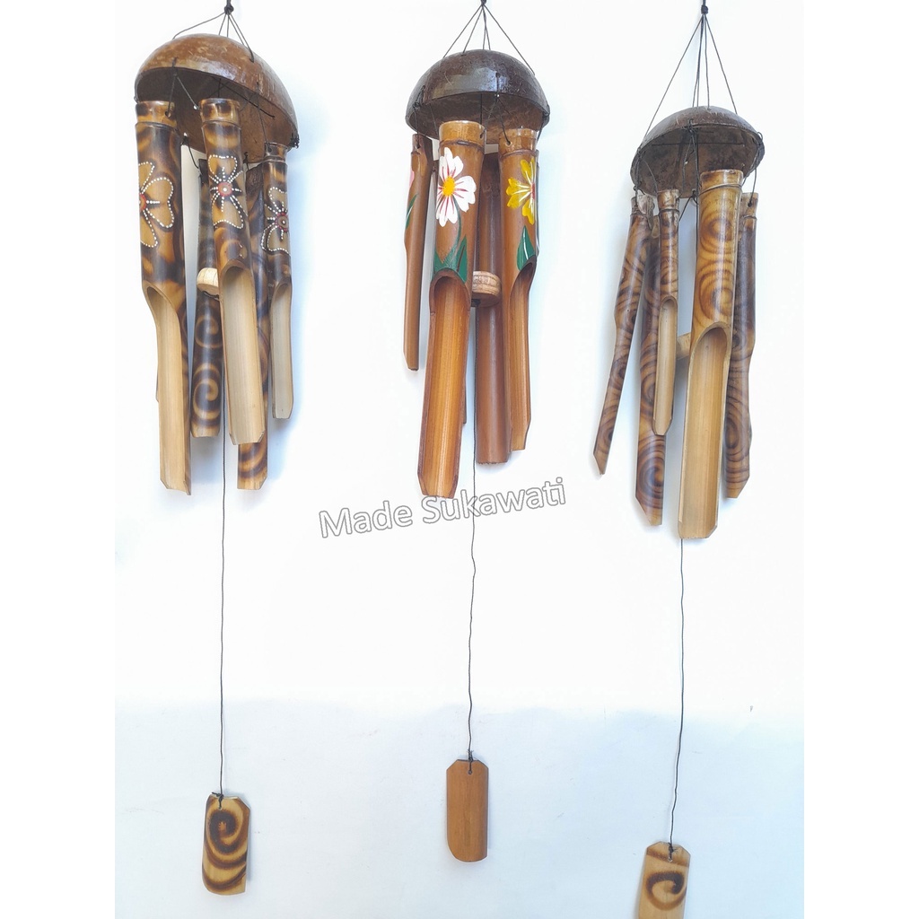 Windchimes lonceng bel hiasan bambu kerajinan wind chime batok