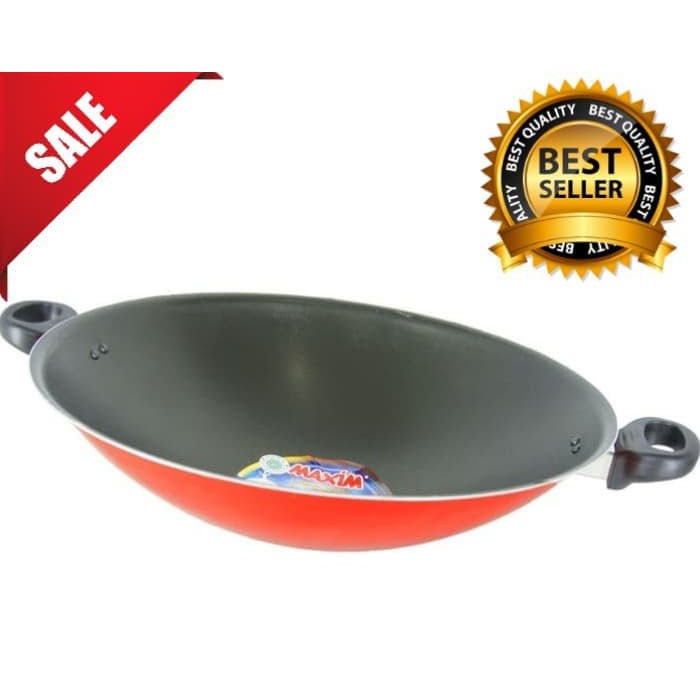 Wajan penggorengan teflon anti lengket MAXIM wok 30cm valentino