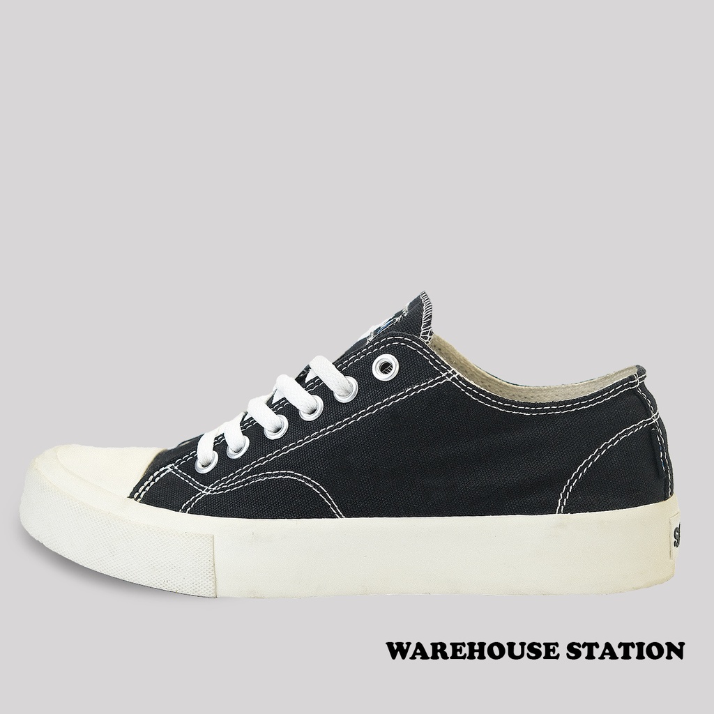 SABA Vintage Low Black White - Sepatu Sneakers Casual Pria Wanita