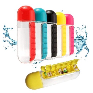 Botol Minum Plus Obat / Pill Organizer / Water Bottle / Tumbler Olahraga