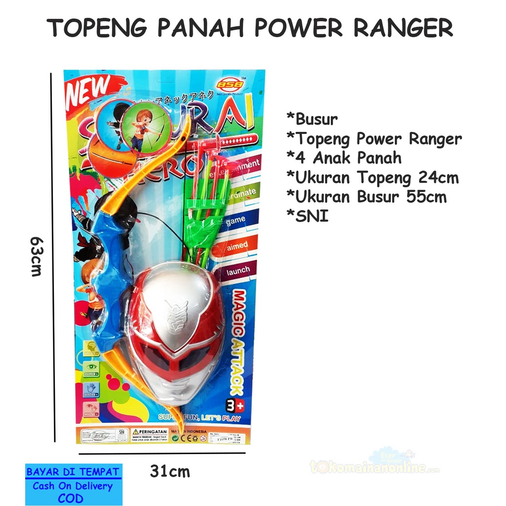 TOPENG PANAH POWER RANGER - F1658 MAINAN SET TOPENG + PANAH PANAHAN