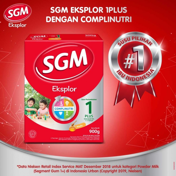 SGM Eksplor 1+/3+ Madu/Vanila 900gr (Kemasan Baru)