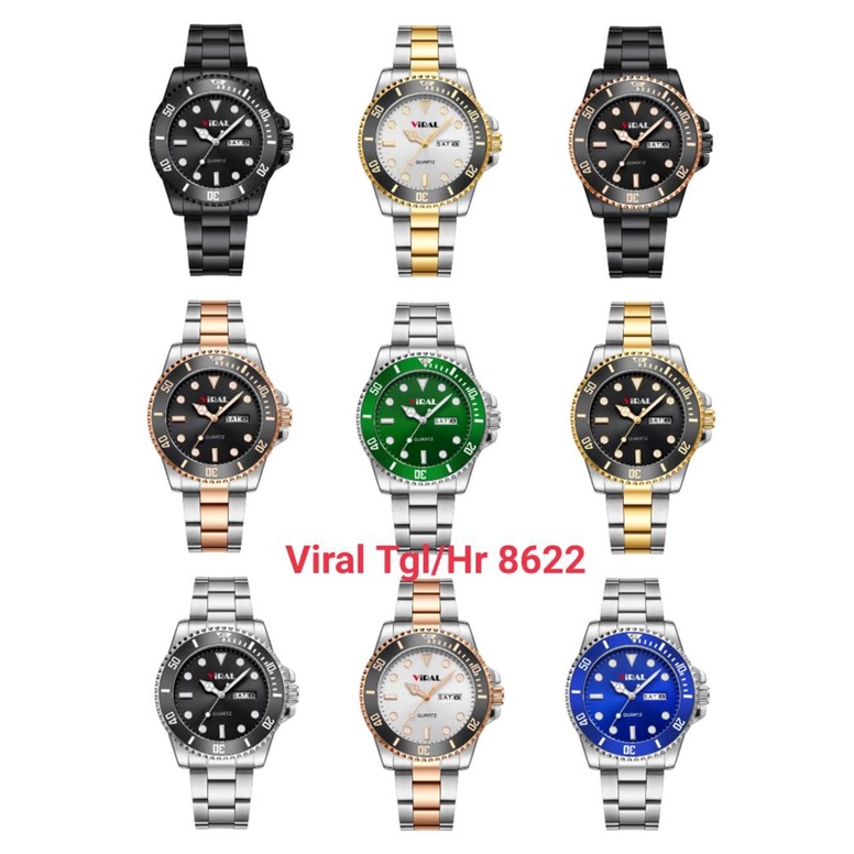 (KW) jam tangan pria VIRAL tanggal hari  8622 fashion watch strap