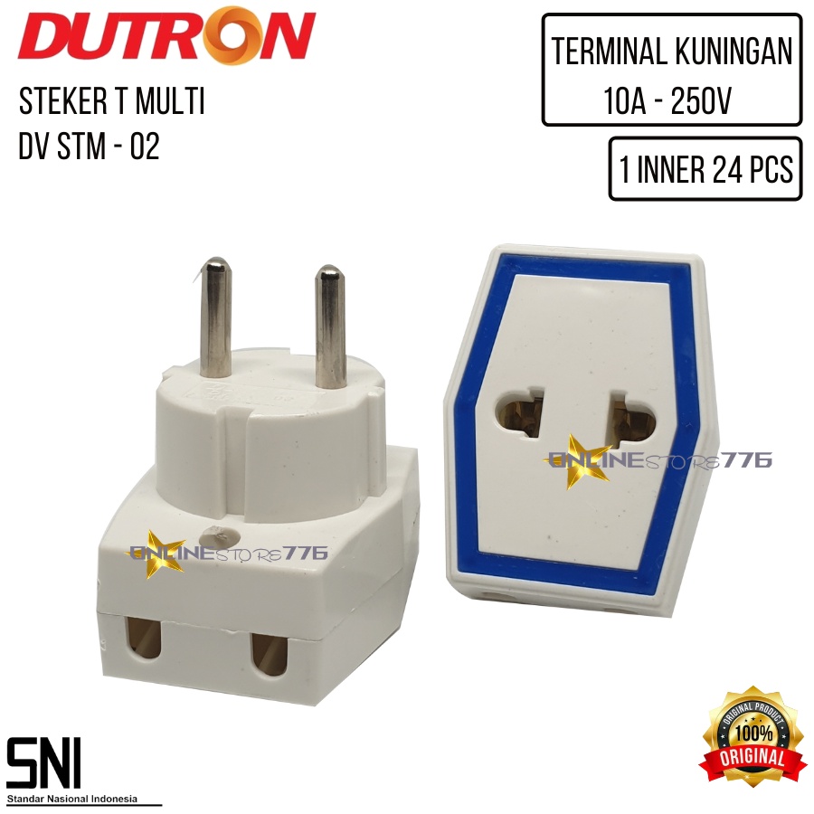 Steker T Multi Warna DUTRON - Colokan Listrik Warna DUTRON SNI Murah By PHILIPS