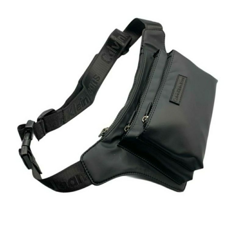 WAISTBAG PRIA BAHAN PARASUT HALUS  Y212 BLACK