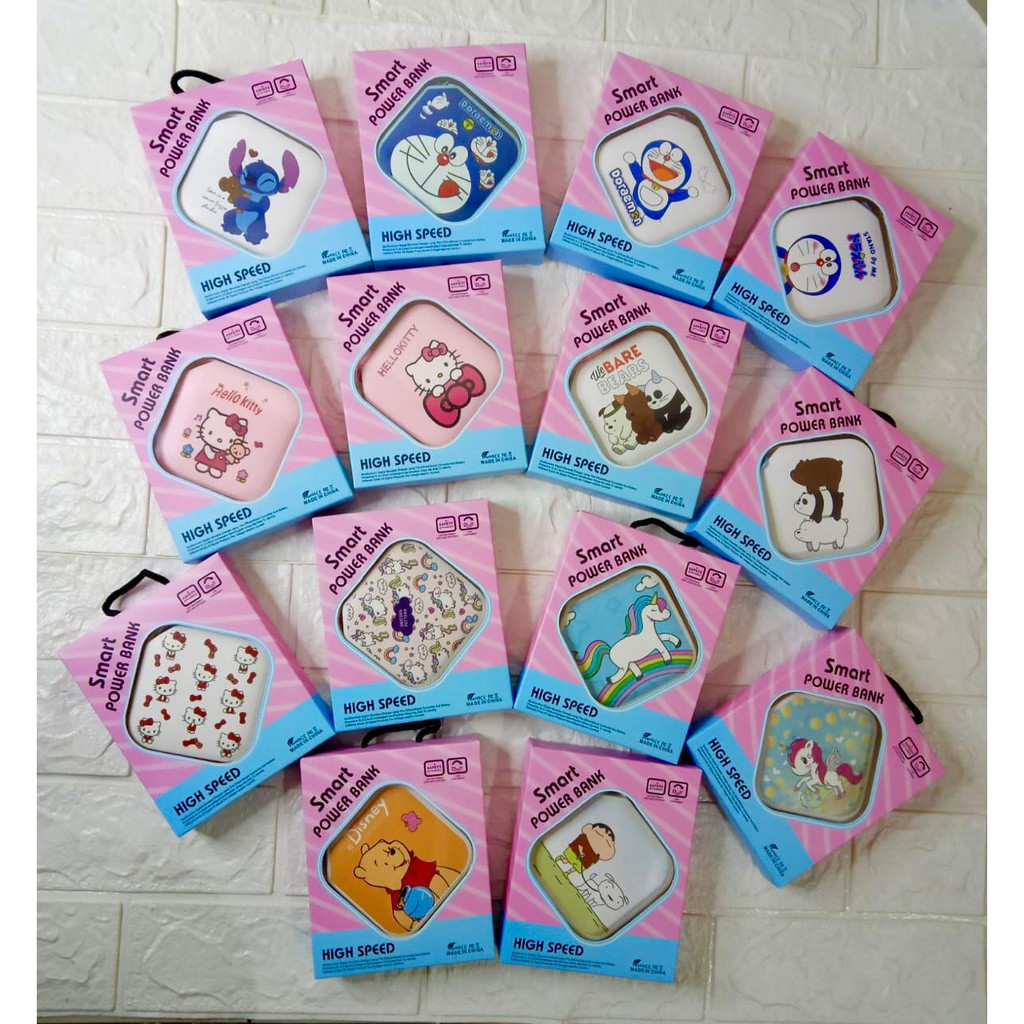 [ 19 MOTIF ] POWERBANK MOTIF KARTUN DISNEY DORAEMON HELLO KITTY MARVEL SUPERHERO POWER BANK PB IMUT