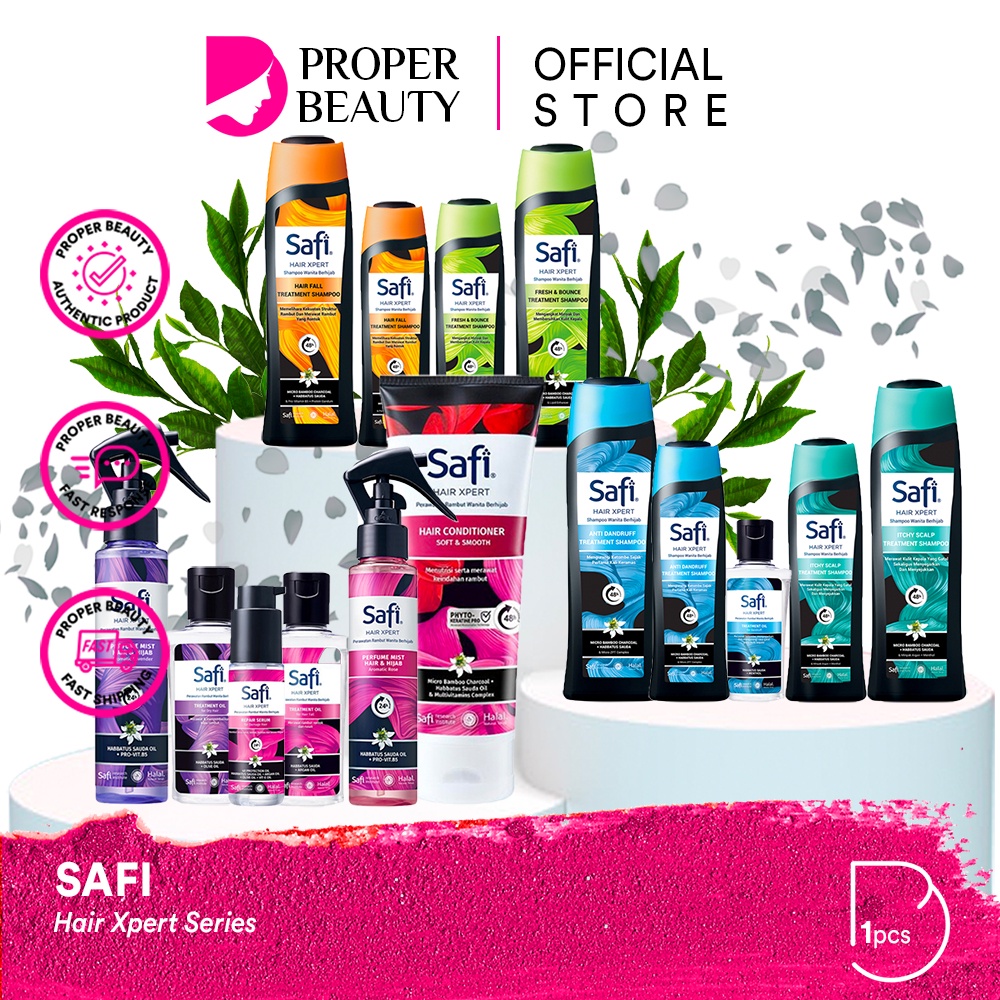 SAFI Hair Xpert Series Indonesia / Cleanser Toner Essence Serum Cream Sunscreen Shampoo Eye Gel Mask