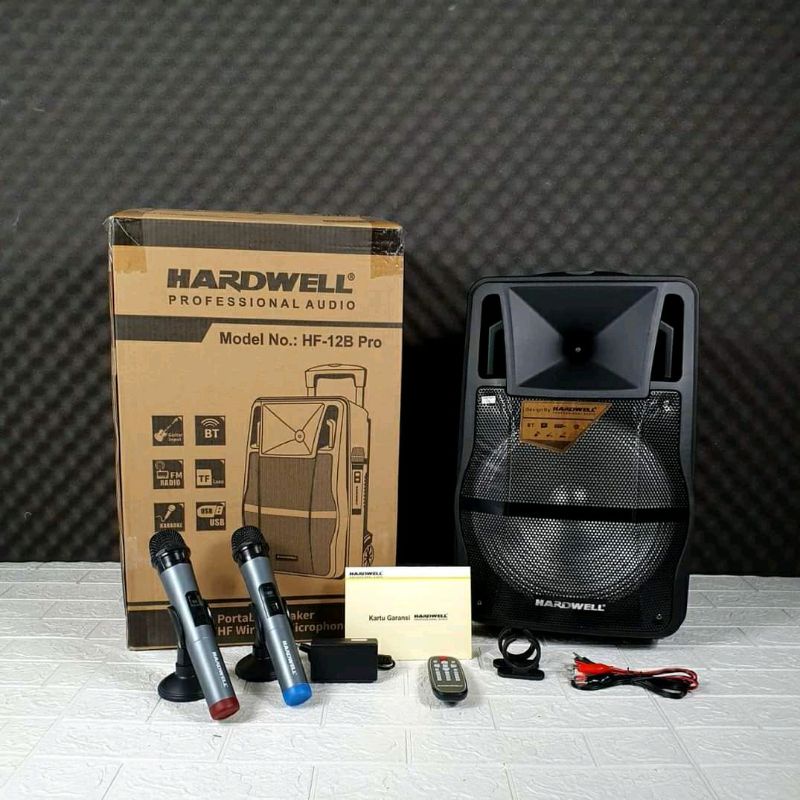 SPEAKER PORTABLE HARDWELL HF-12B PRO Original 12 inch bluetooth Usb HF 12B PRO HF 12 B PRO