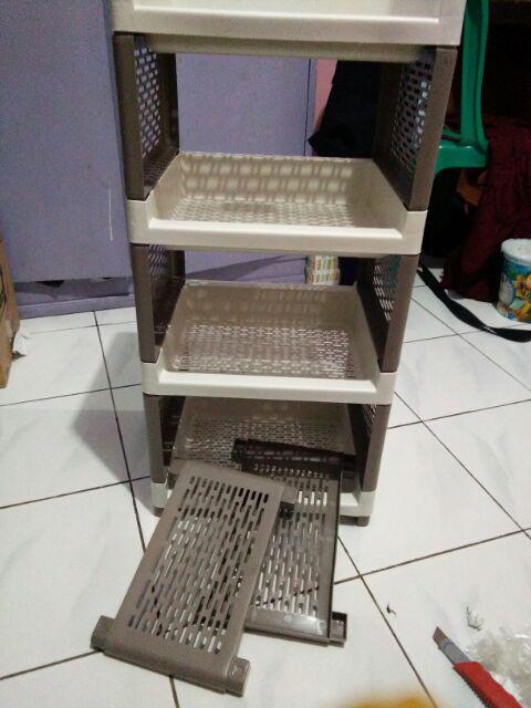 Olymplast Rso 04 Rak Susun 4 Plastik Dapur / Buku / Piring / Kamar Mandi / Mainan Serbaguna