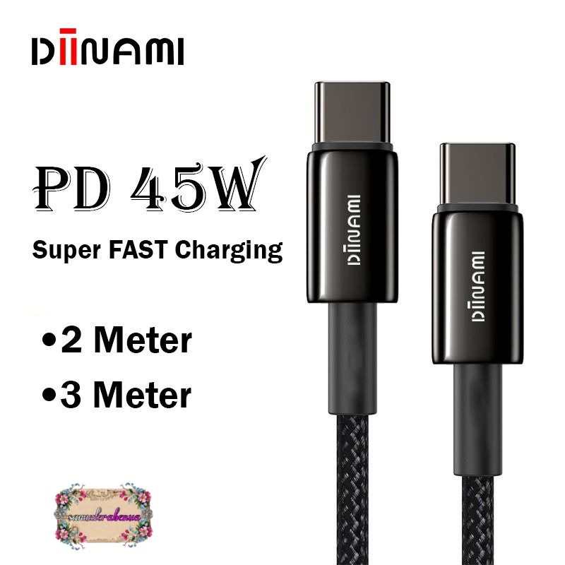 DIINAMI cable Kabel Data / Type-C ke Type-C / USB-C to USB-C / 45W Fast 15/ 2 meter  &amp; 3 meter note10 note20 s21 s22 ultra MacBook air SB4197