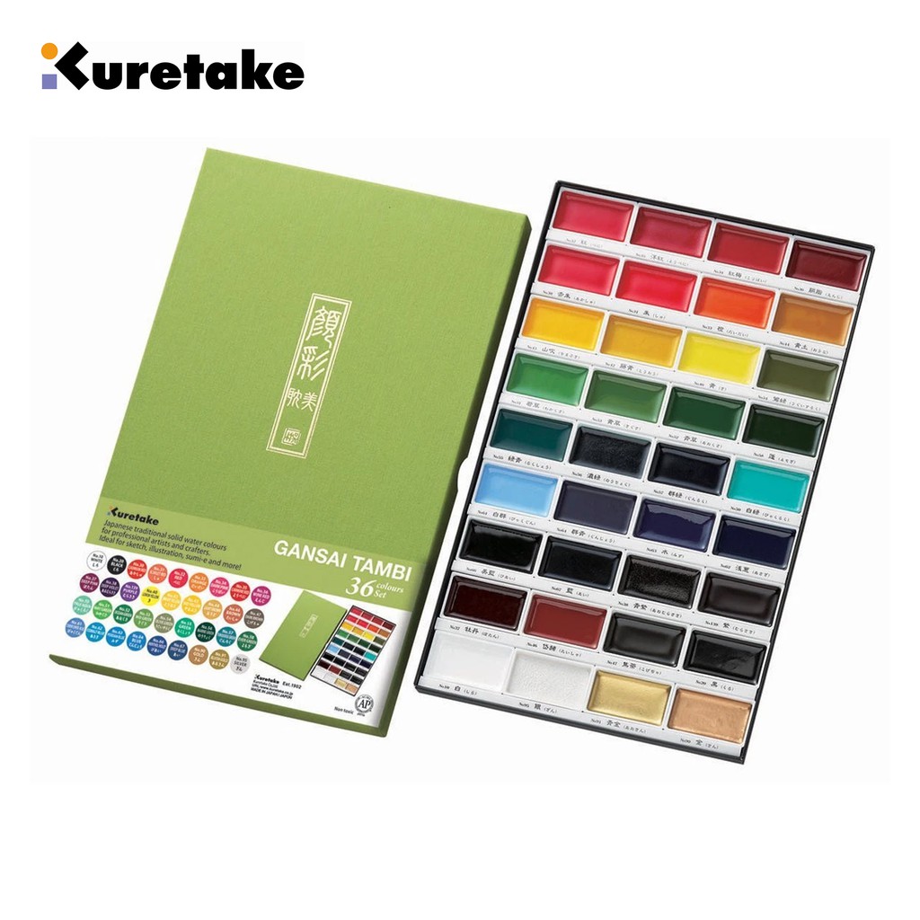 

Kuretake Zig Gansai Tambi Japanese Large Pan Watercolour Paint Set 36