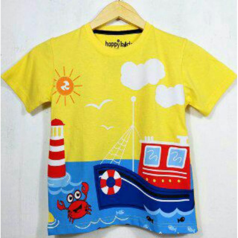 KAOS ANAK LAKI LAKI KARAKTER KAPAL LAUT KUNING/KAOS HARIAN ANAK COWOK KAPAL LAUT