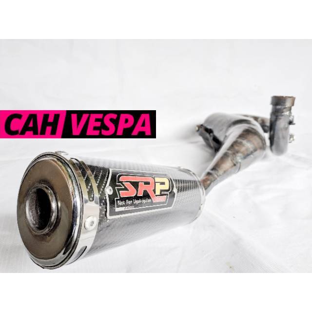 Knalpot Vespa SRP Buang Kanan Kompetisi Big Slincer Carbon