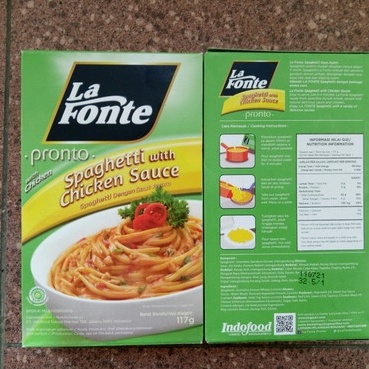 LA FONTE PRONTO SPAGHETTI WITH CHICKEN SAUCE SPAGHETI AYAM 117GR