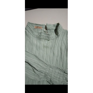 Zara blouse / blouse smoke / blouse pleats /blouse puffy / blouse lengan balon kerut / blouse zara semibydianty-Greentea