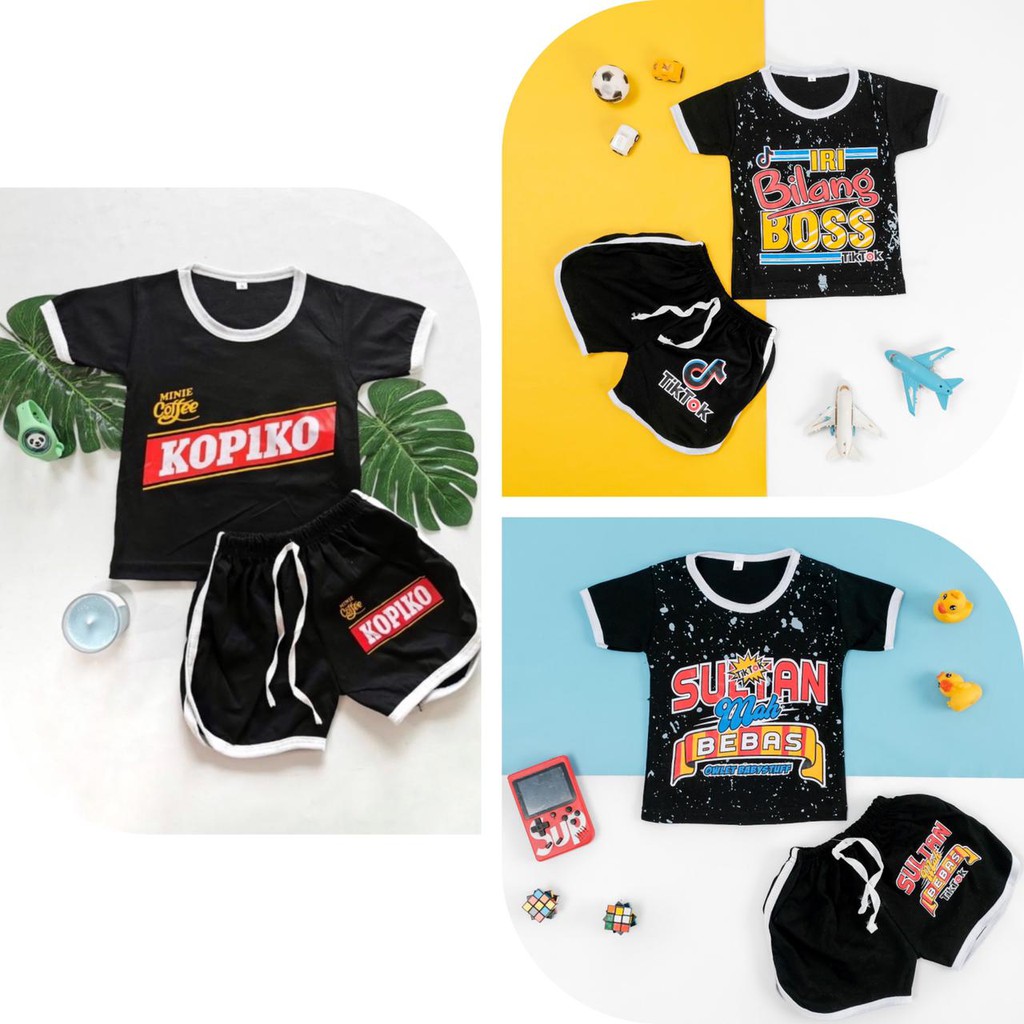 Owlet-setelan playset TOP BRANDS Katun PREMIUM / retro set / kaos dan setelan anak