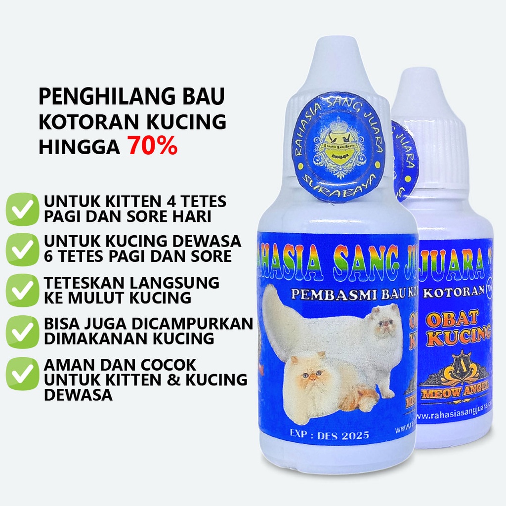 OBAT PENGHILANG BAU KOTORAN KUCING HINGGA 70%