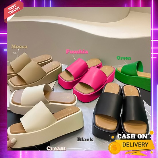 Wedges Wanita Metalic Sendal Tinggi Milenium Hils Gold Cantik Sandal Wedges Korea Style Warna Putih 