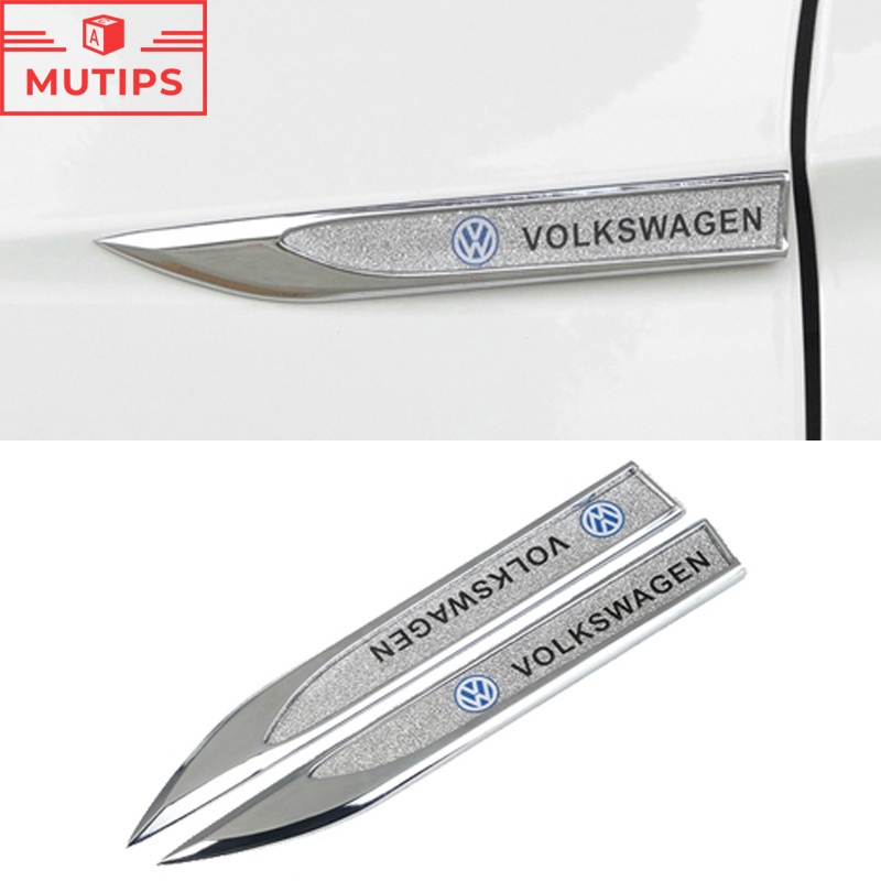 Volkswagen 2 Pcs Sticker Dekorasi Panel Pintu Mobil Bahan Logam Aksen Berlian Imitasi Untuk Polo Golf mk3 mk6 mk7 Scirocco Beetle Passat B5 B6 B7 CC