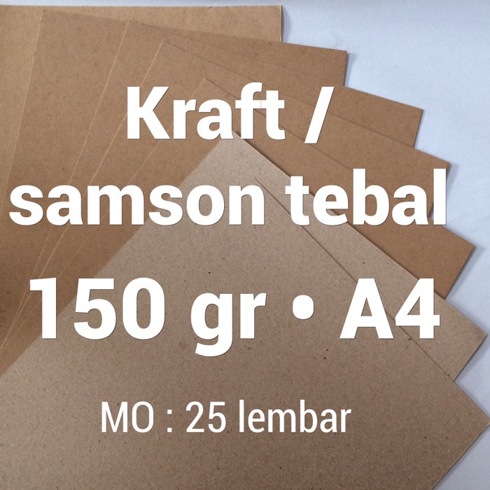

kertas- kertas samson | 150 gr | a4 | kraft | karton | brown | paper -kertas.