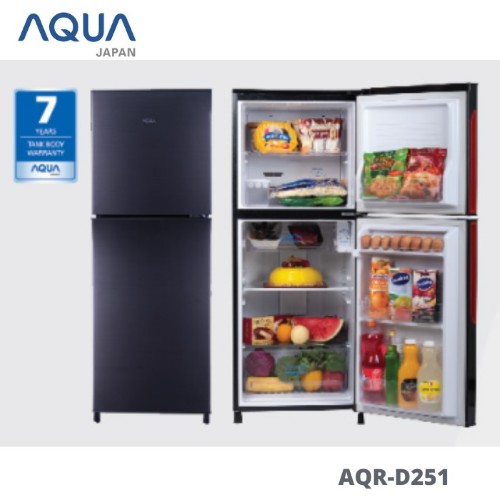 AQUA JAPAN Kulkas 2 Pintu AQR-D251(DS/LS) 169 Liter FREE ONGKIR (JABODETABEK)