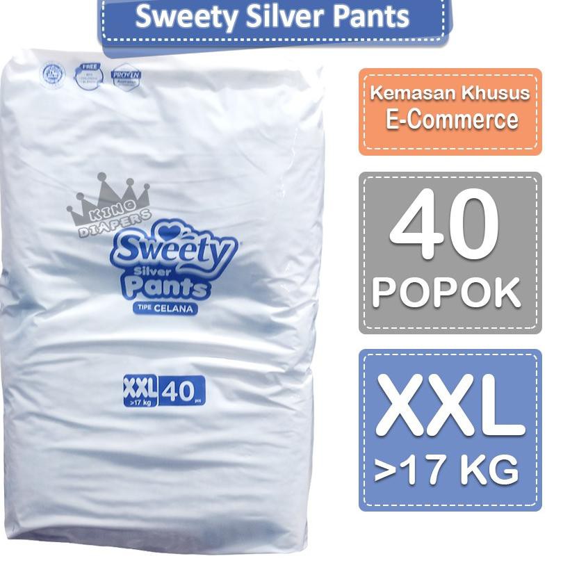 Sweety Silver XXL40 Pants Popok Celana Sekali Pakai XXL 40 Kemasan E-Commerce