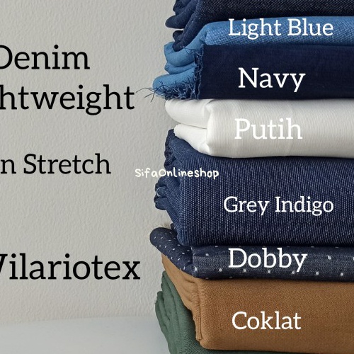 Bahan Kain Denim Tipis / Kain Kemeja Denim / Bahan Blouse Chambray - Putih 037