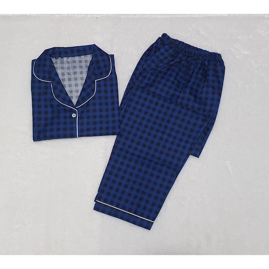BAJU TIDUR WANITA KARAKTER CP / PIYAMA MOTIF KARAKTER / PIYAMA KARAKTER LUCU / BAJU TIDUR CEWEK-Lumina Biru