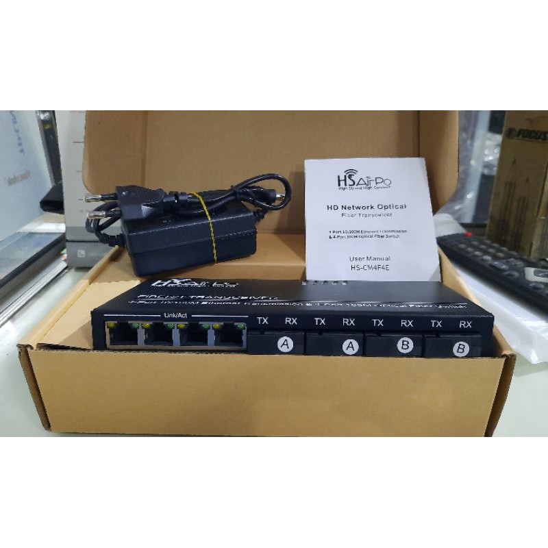 10/100Mbps 4 SC 4 RJ45 ETHERNET FIBER SWITCH HS AIRPO CM4F4E