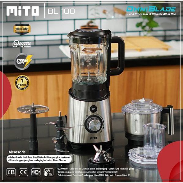 MITO FOOD PROCESSOR dan BLENDER BL 100 / BL100 OMNI BLADE